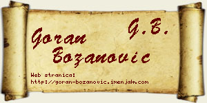 Goran Božanović vizit kartica